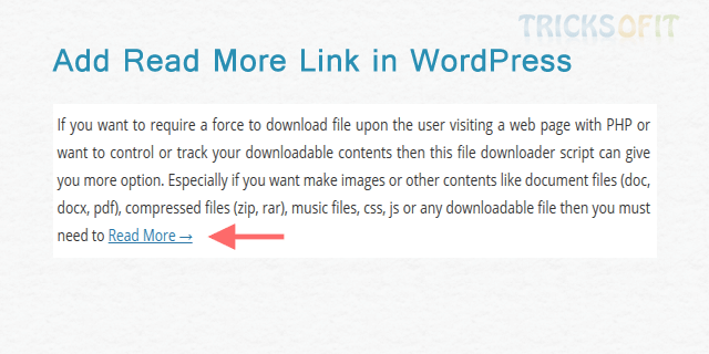 Add Read More Link in WordPress